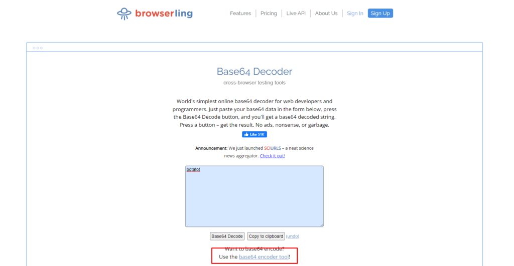 Browserling base64 encode and decode online