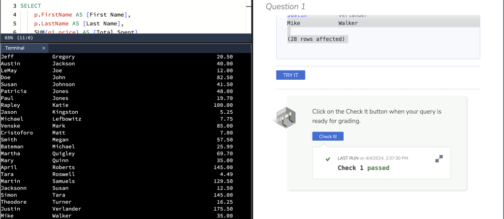 week12 problem 1 Check passed 
